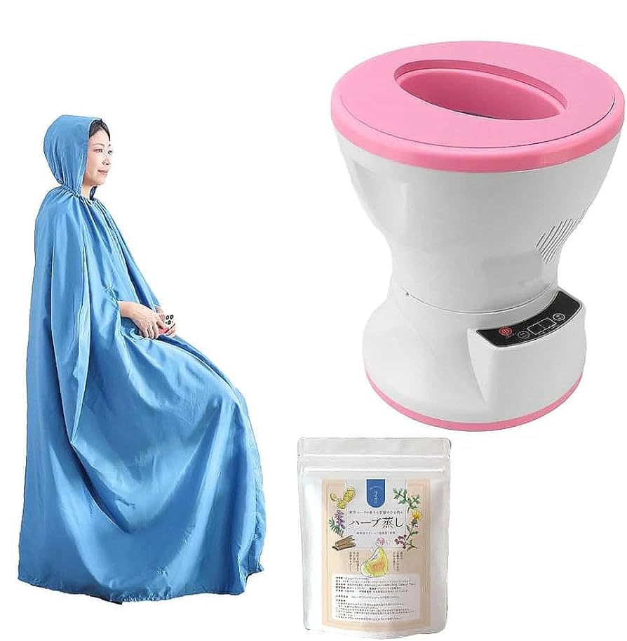 【pink】よもぎ蒸しセット　ハーブ蒸し Amazon.co.jp: 【よもぎ蒸しセット！】 丸型イス - ピンク袖穴